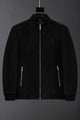 Warm Blend Bomber Imported Men's Wool Jacket In Black