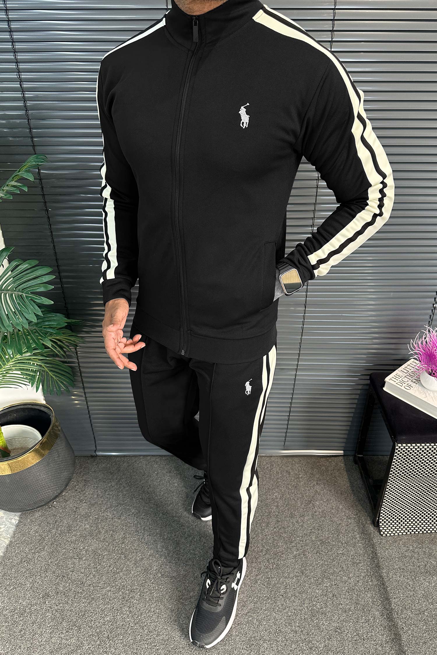Polo Pony Style Side Stripe Men's Co-Ord Set
