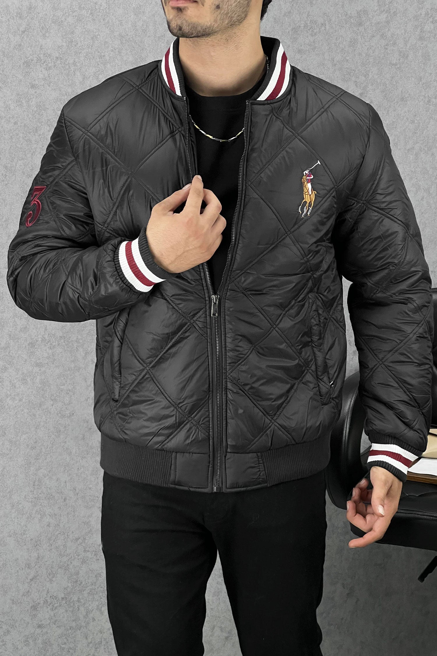 Rph Lren Polo Rib Collar Imported Puffer Jacket