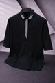 Turbo Distinct Striped Design Casual OverShirt In Black