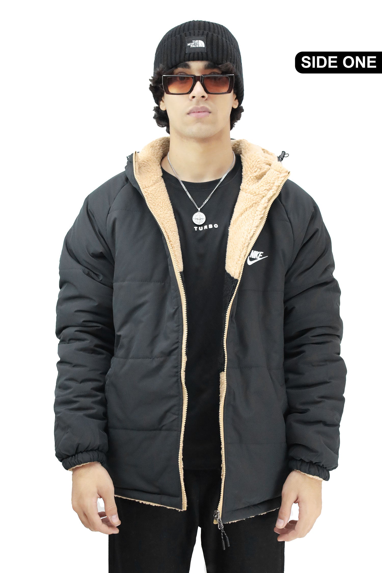 Nke Logo Sherpa Double Sided Imported Puffer Jacket