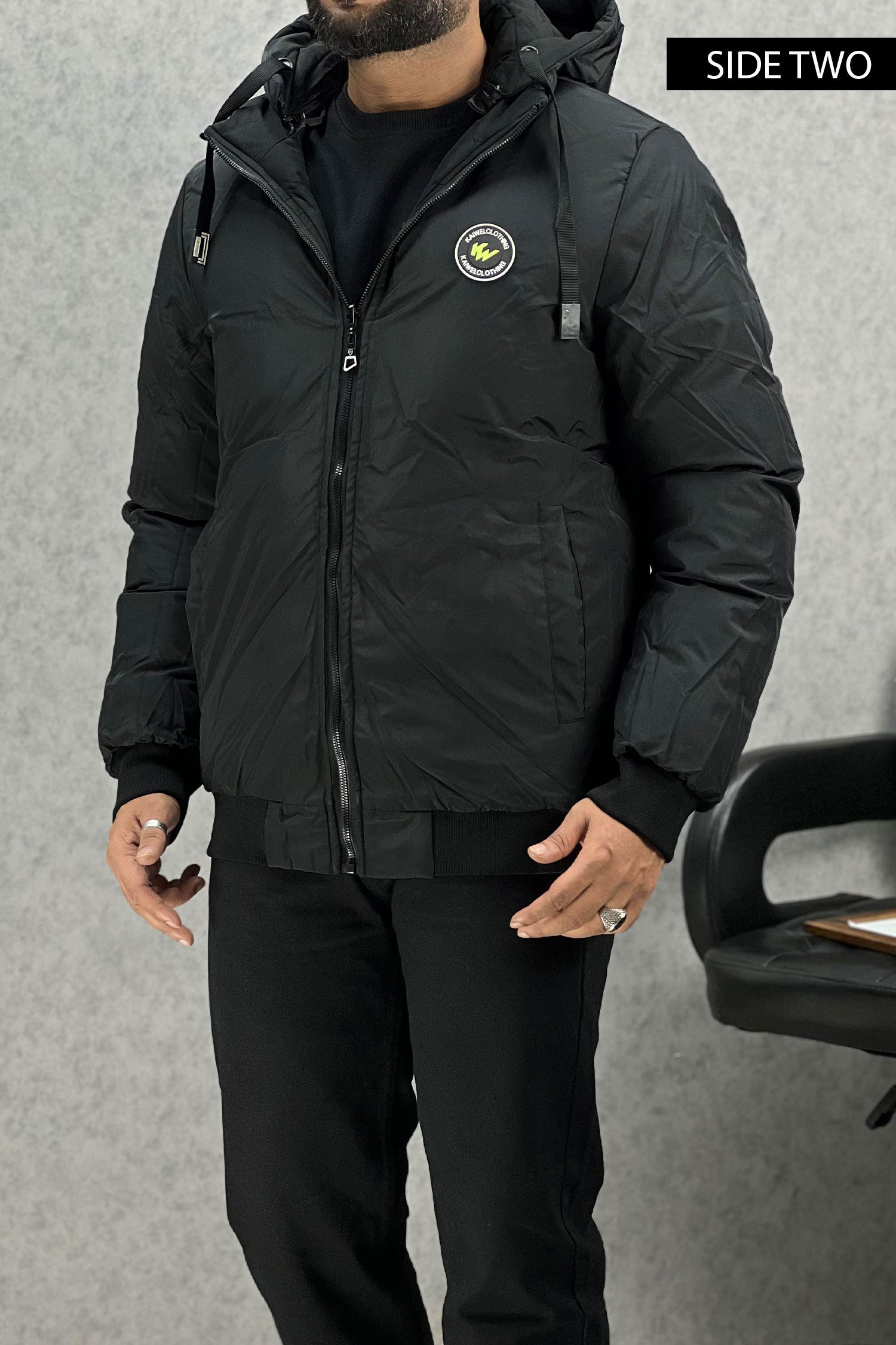 Wind Packable Quited Hooded Big Size Imported Puffer Jacket