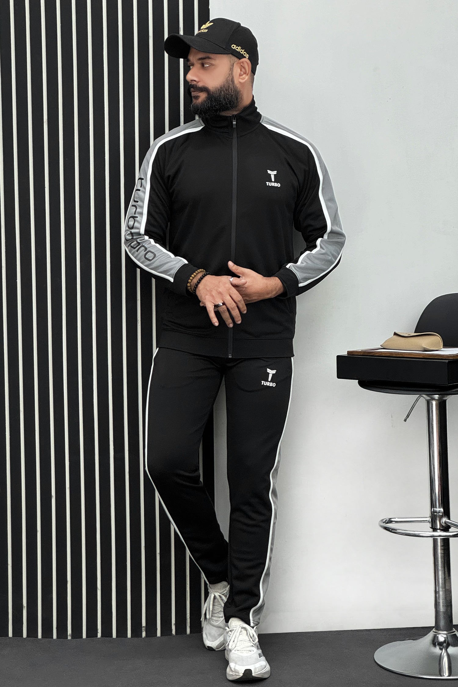 Turbo Signature Typography Men Zipper Tracksuit