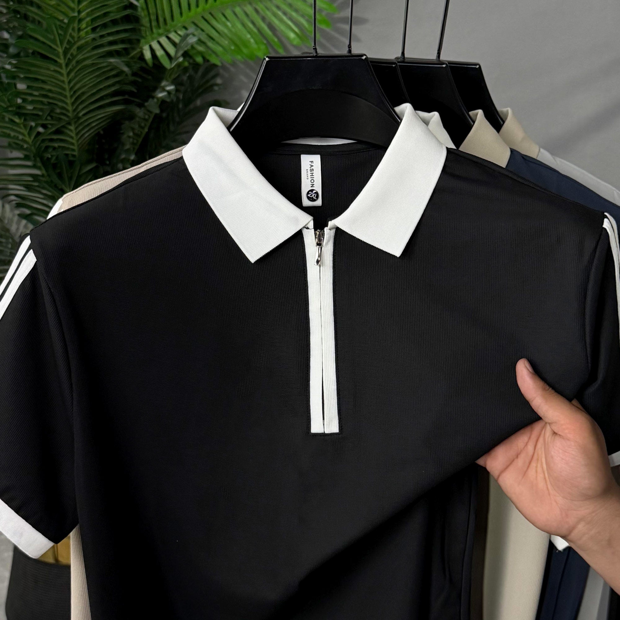 Turbo Half-Zipper Closure Style Men's Polo Shirt