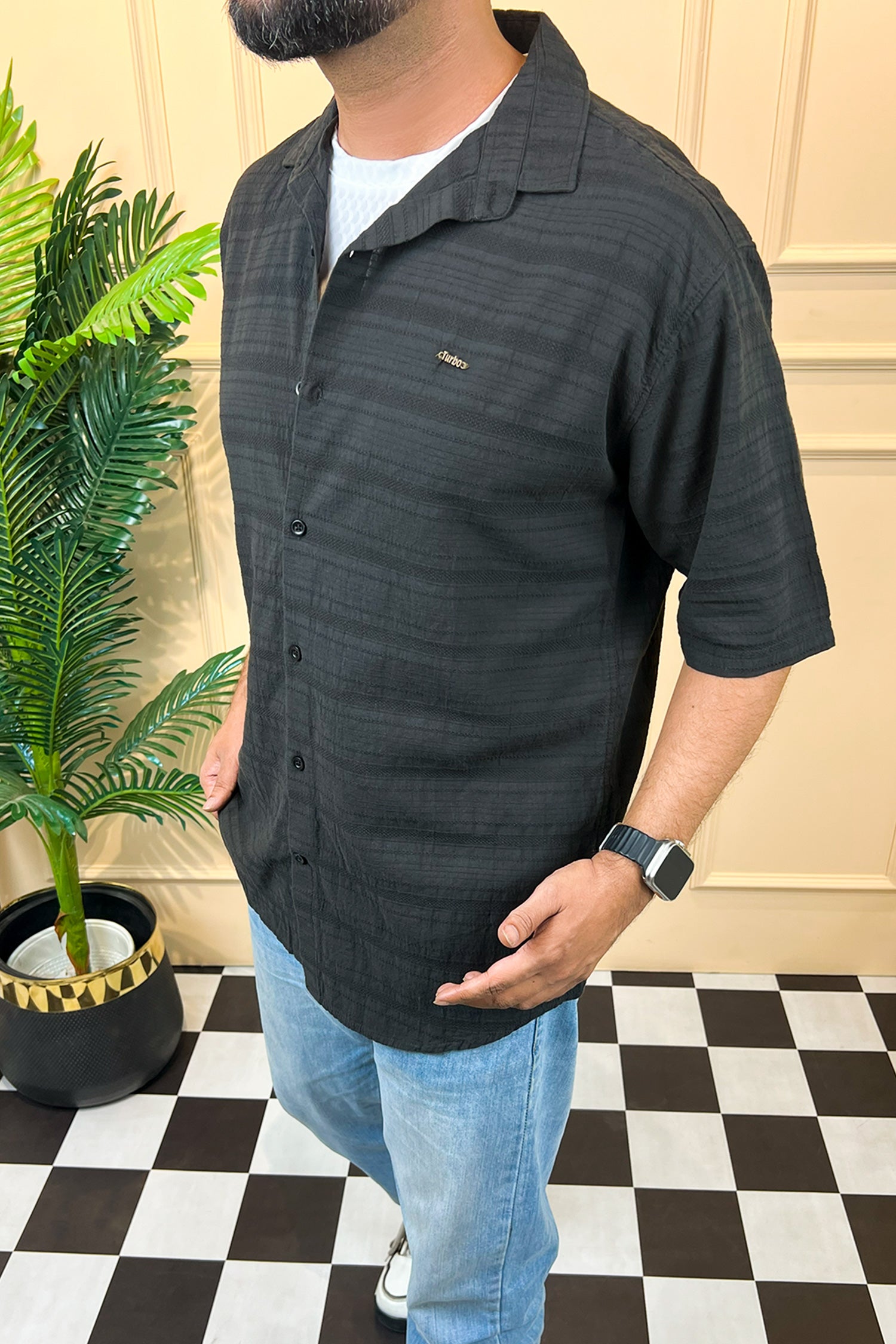 Turbo Knit Craft Crochet Casual Shirt