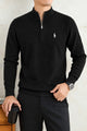 Polo Mock Neck Pullover Half-Knit Zip Imported Men's Jumper Sweater