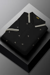 Turbo Perfect Conversational Printed Men's Polo Shirt In Black