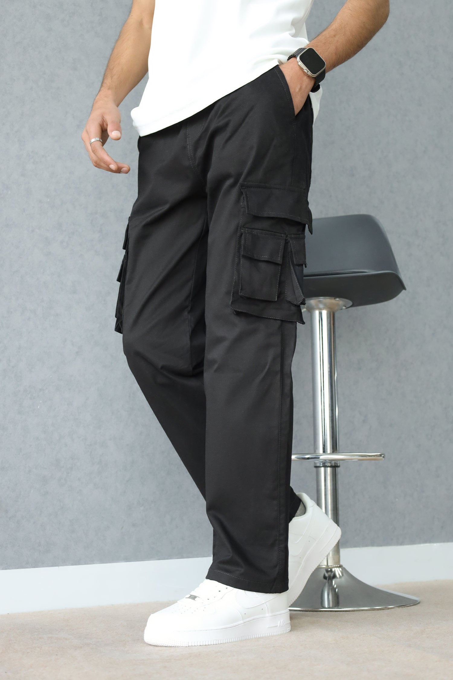 Turbo Hypemode Imp Cotton Cargo Trouser In Black