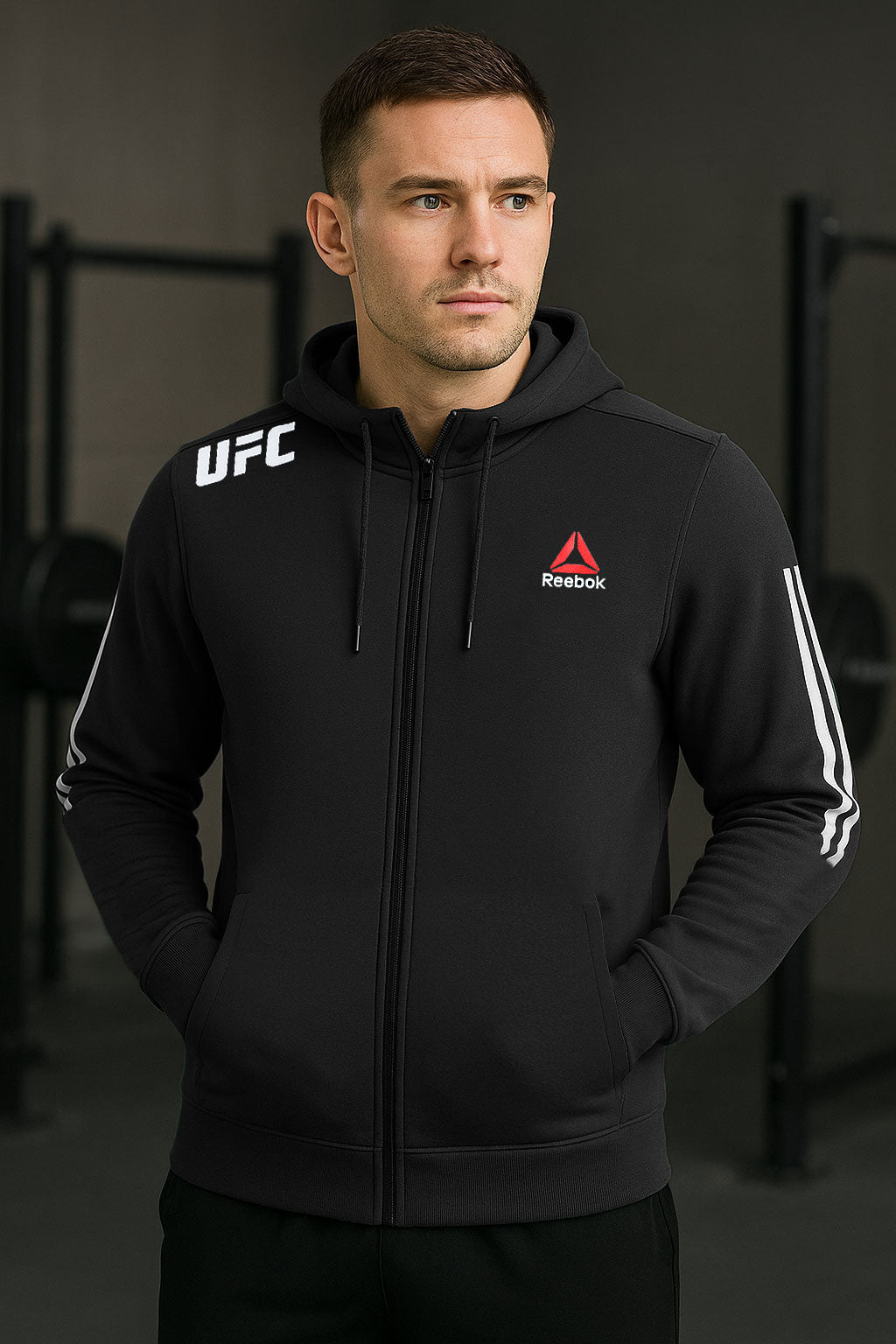 Reebk UFC Walkout Training Hood Style Men Zipper Upper – Turbo
