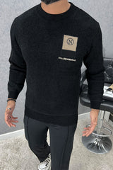 Fashion Patchwork Round Neck Imported Men's Sweatshirt