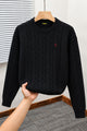 Turbo x Polo Braided Old Money Pattern Imported Men's Sweater In Black