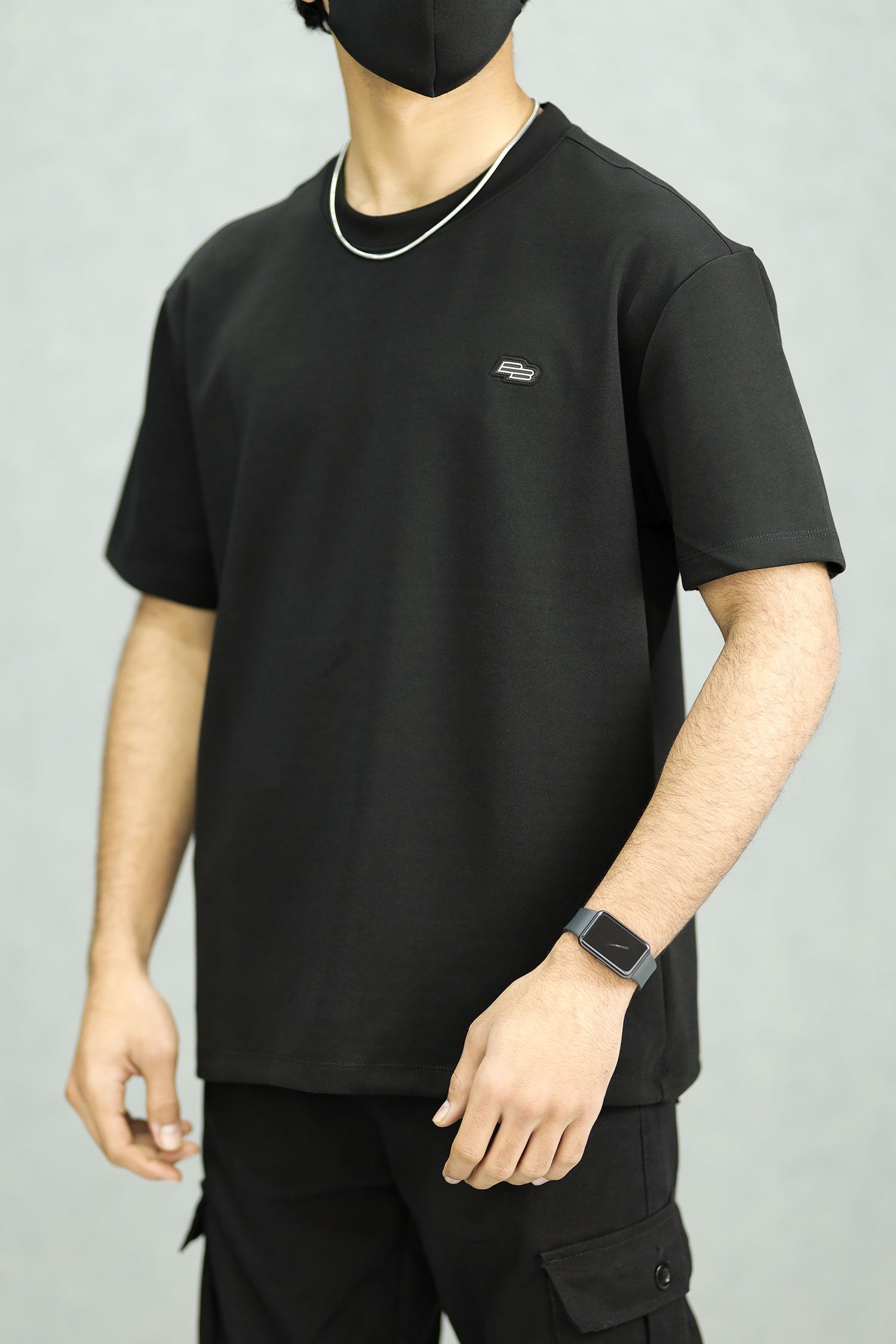 Script Relaxed Round Neck Imported T-Shirt