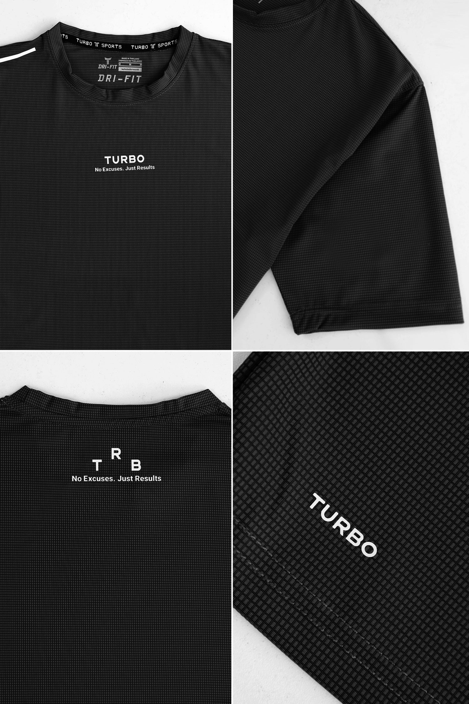 Turbo 'No Excuses' Grid-Tech Performance Dry-Fit Tee