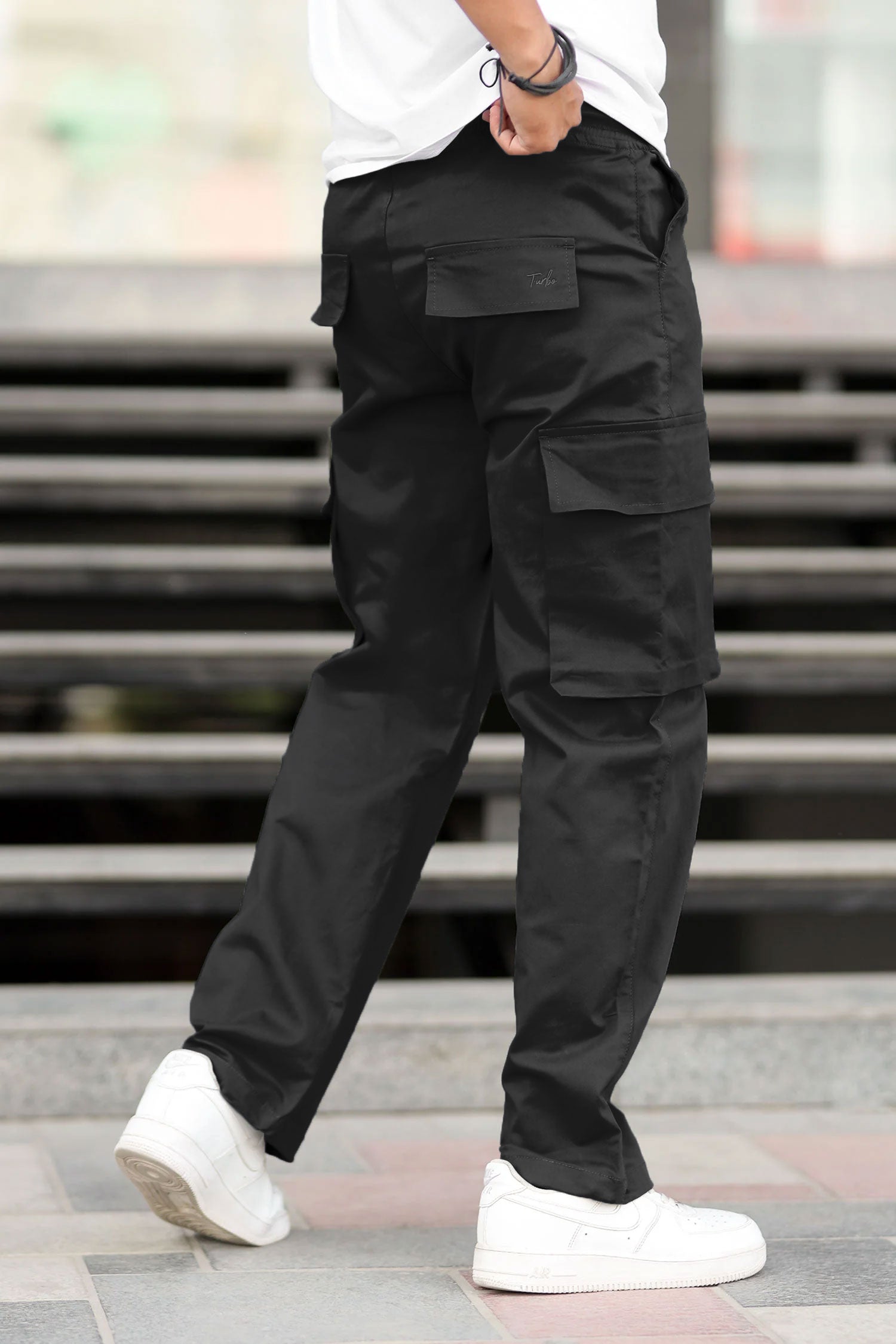 Turbo Relaxed Life Cotton Baggy Fit Trouser In Black