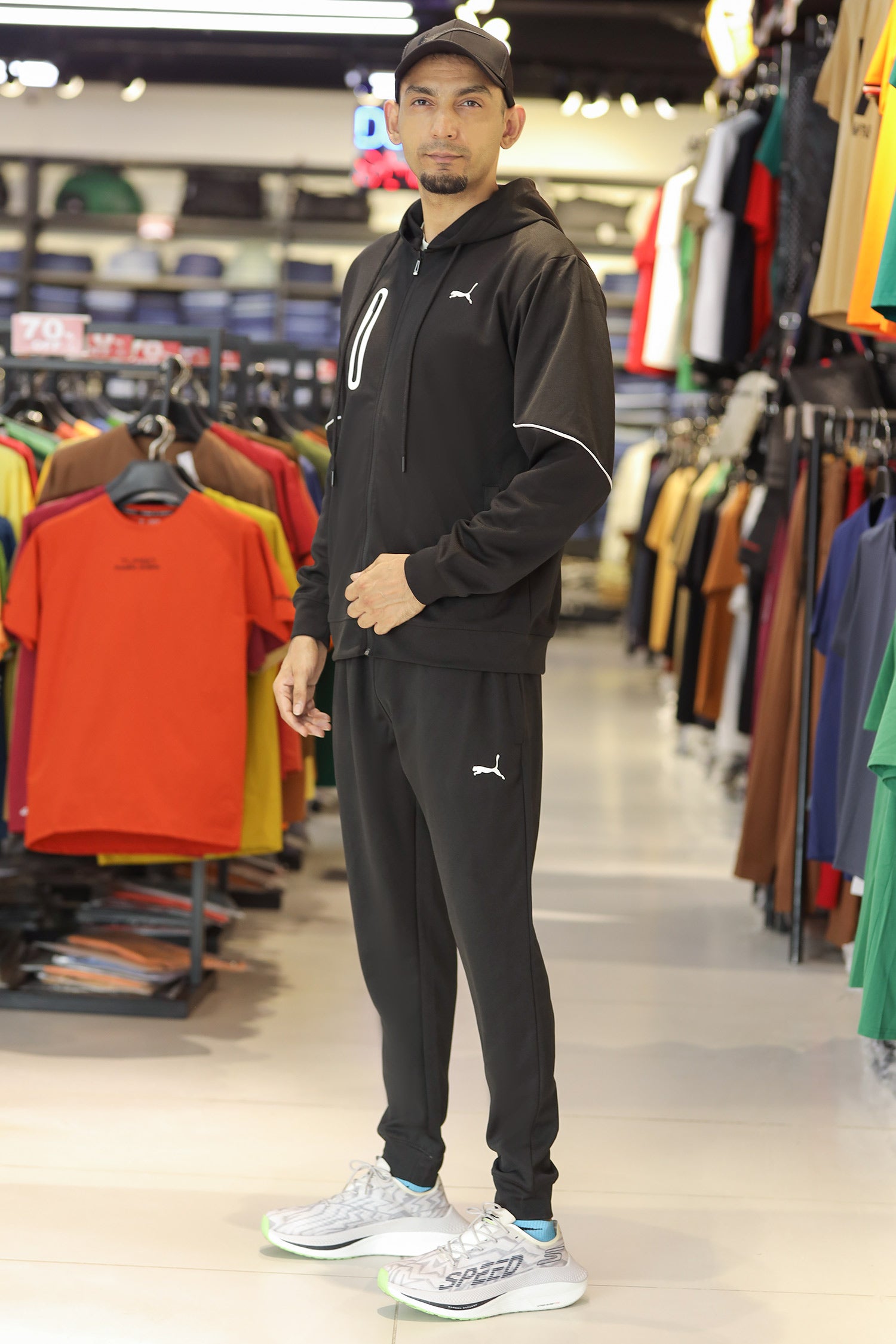 Pma Mens Vent Hooded Woven Zipper Tracksuit