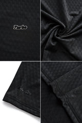 Turbo Diamond Motif Textured Crew Neck Tee In Black