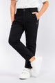 Turbo Regular Slim Fit Cotton Pant For Boys In Black