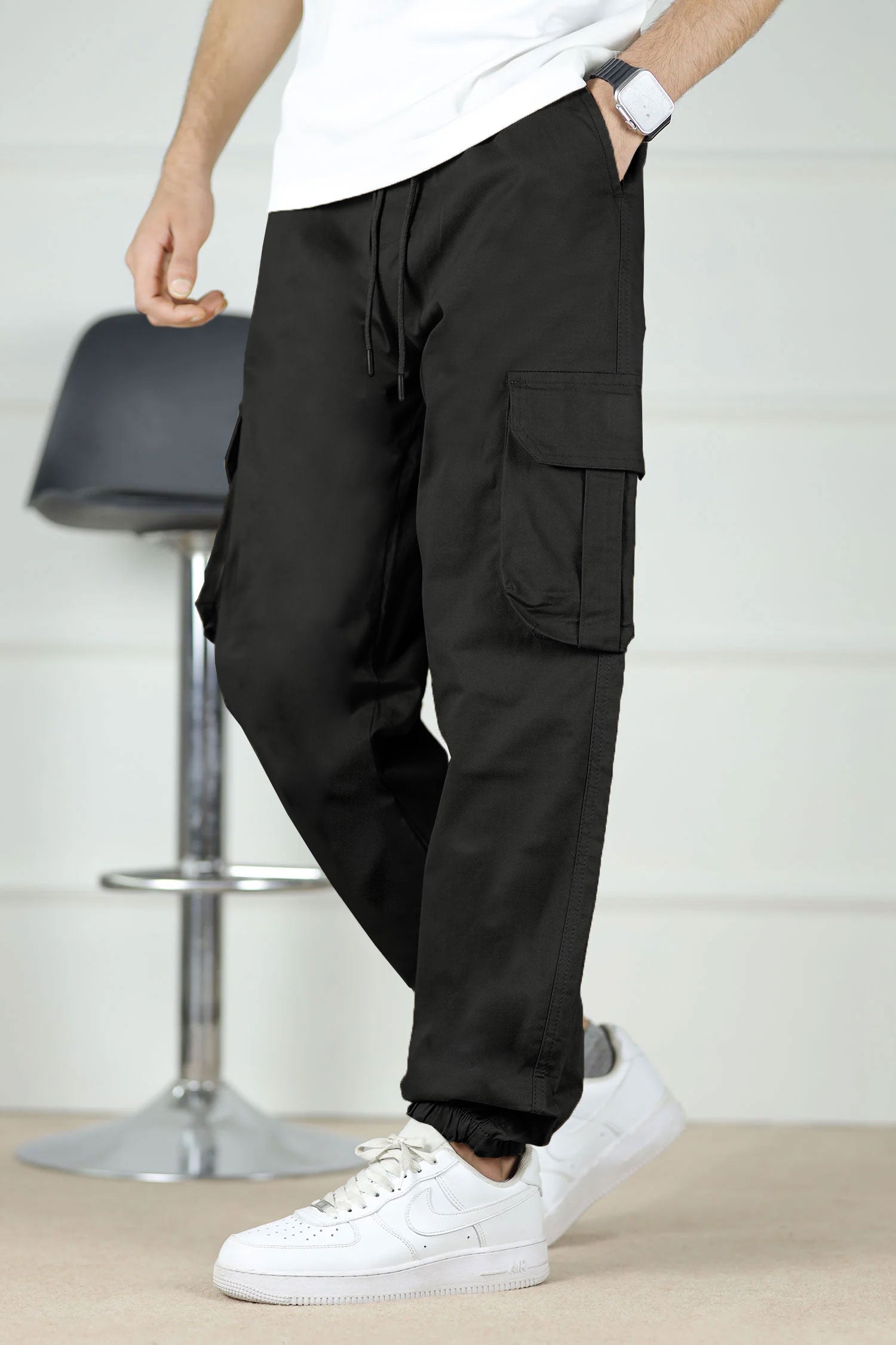 Turbo DrawString Pockets Cotton Loose Bottom Trouser