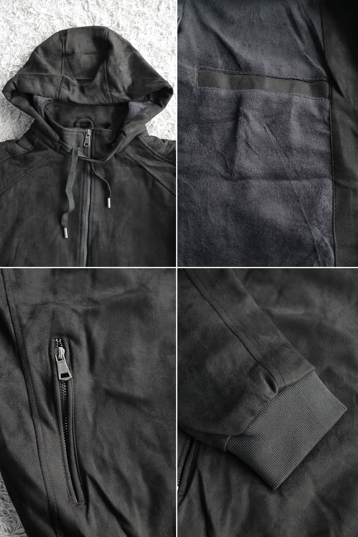 Epic Classic Hooded Zipper Men's Suede Jacket