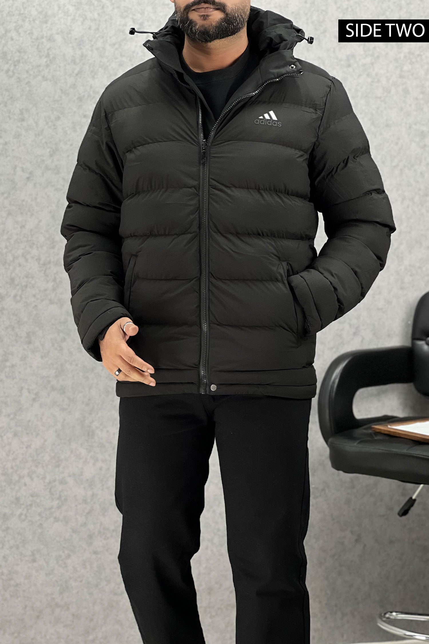 Adds 3 Stripe Double Sided Imported Puffer Jacket