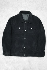 Zig Zag Design Imported Men's Woolen Jacket In Black