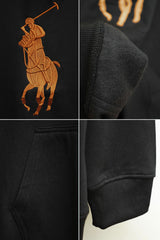 RL Polo Big Pony Fleece Hoodie In Black