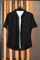 Turbo ShowOff Self Pattern Casual Shirt In Black
