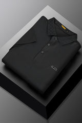 Turbo Luxury Breathable Stitchless Men's Polo Shirt In Black
