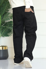 Turbo Men's Wide Leg Baggy Jeans In Black