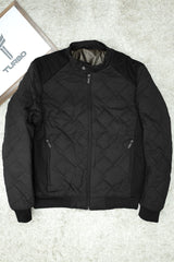 Block Stitch Texture Padded Imported Puffer Jacket