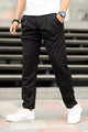 Turbo Comfort Front Plate Regular Straight-Fit Trouser In Black