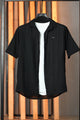 Turbo Textured Champ Casual Shirt In Black