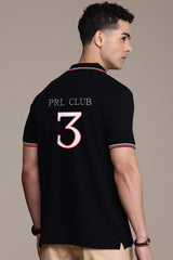 Rph Luren Polo Club 3 Triple Pony Men's Polo Shirt In Black