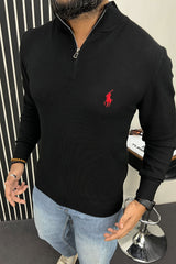 Rph Lren Polo Half Zip Style Imported Men's Sweatshirt In Black