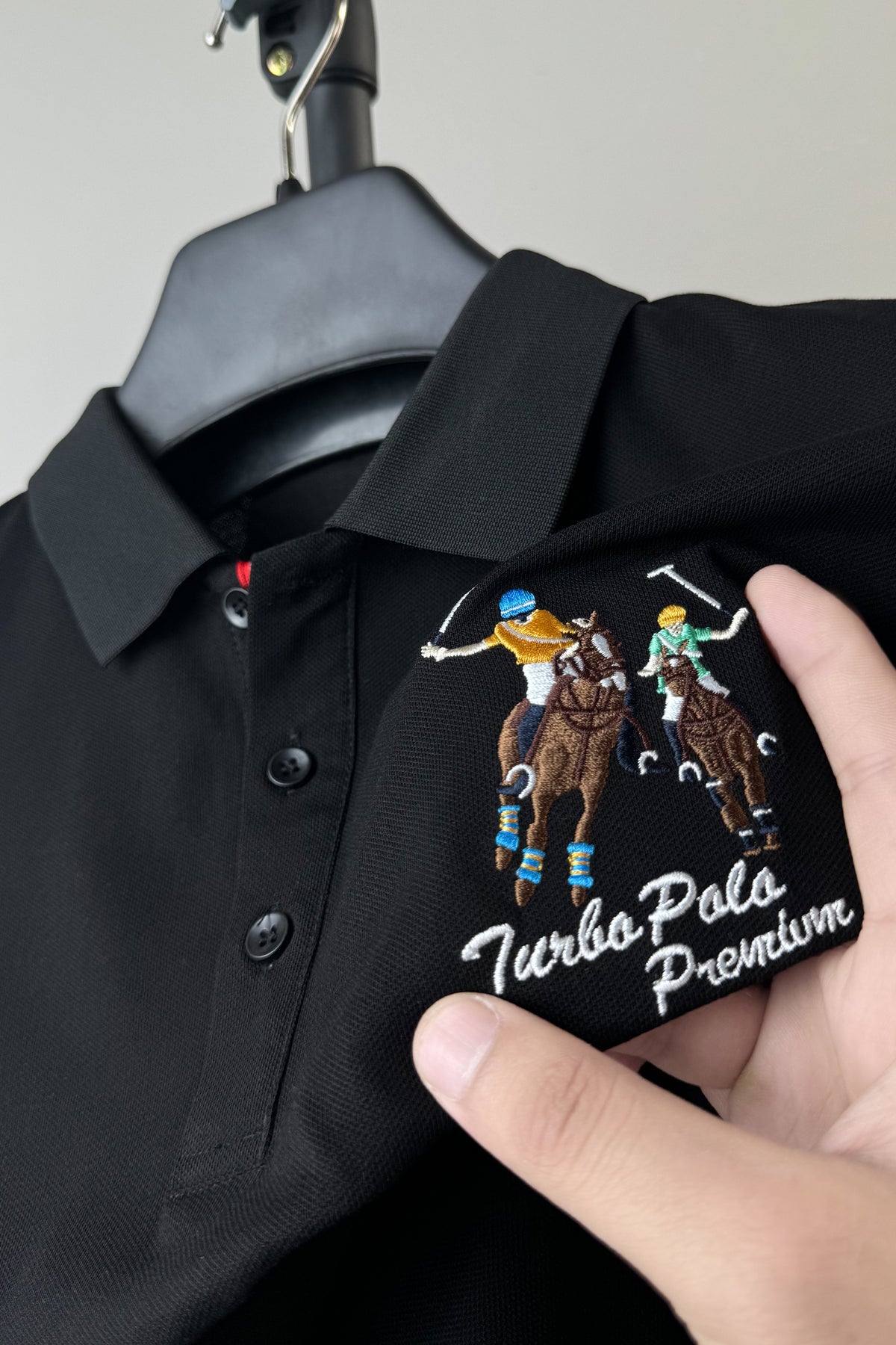 Turbo Polo Club Horse Pony Badge Men's Polo Shirt