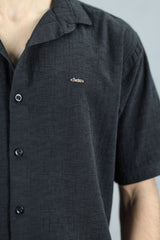 Turbo Textured Relaxed Fit Casual Shirt In Black