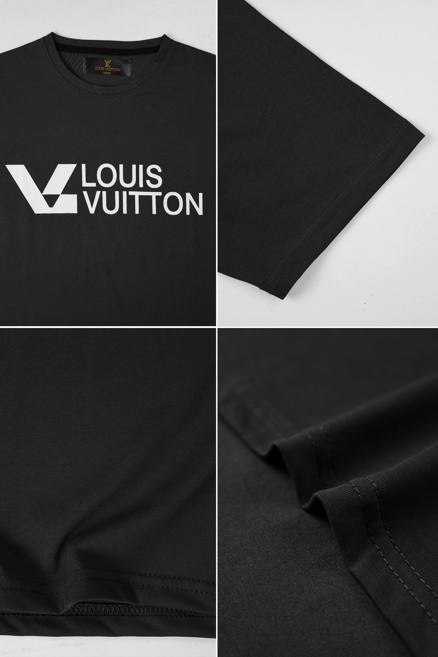 LV Maze Logo Statement Graphic Crew Neck Tee