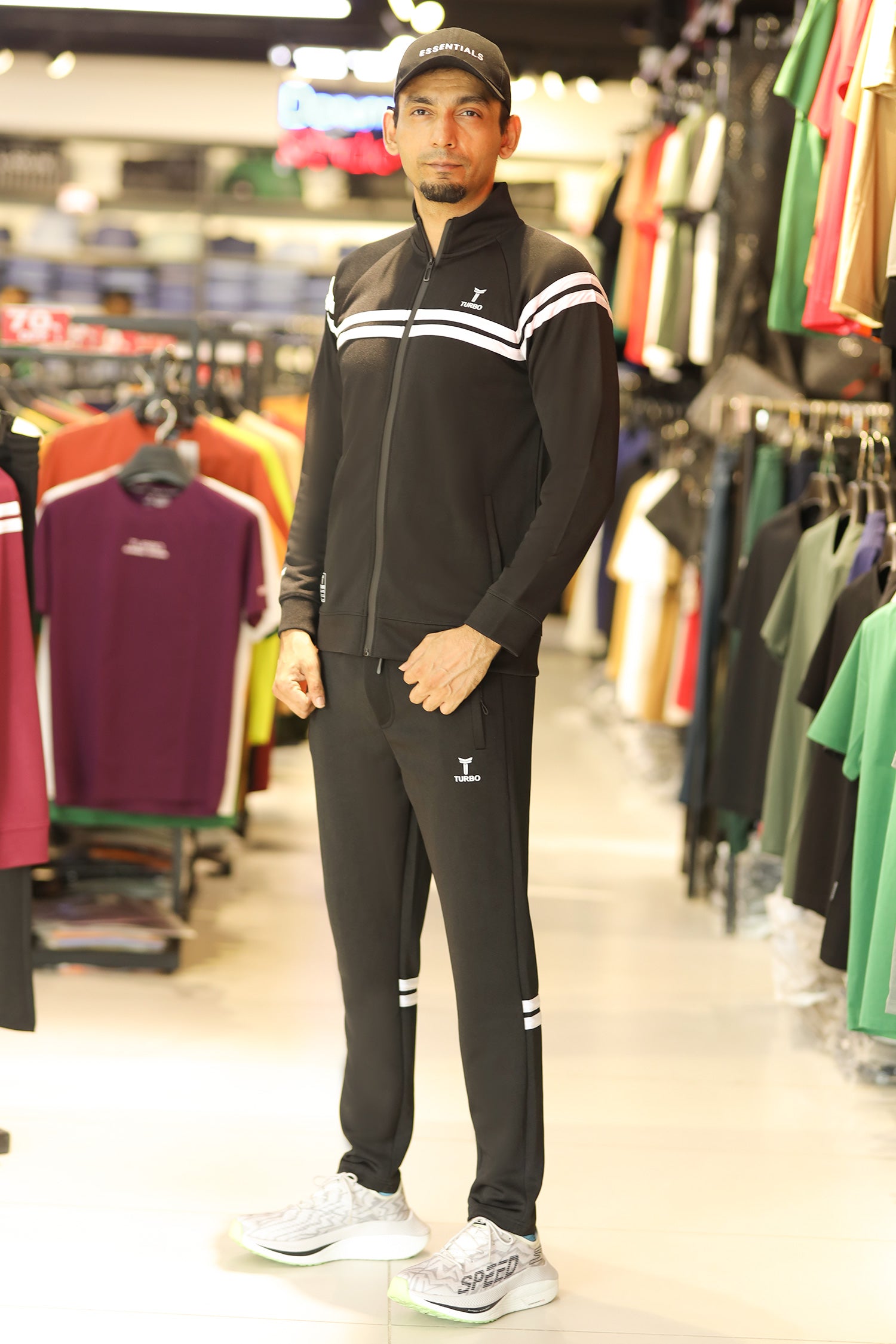 Turbo Edge Slim Fit Mock Neck Zipper Style Tracksuit
