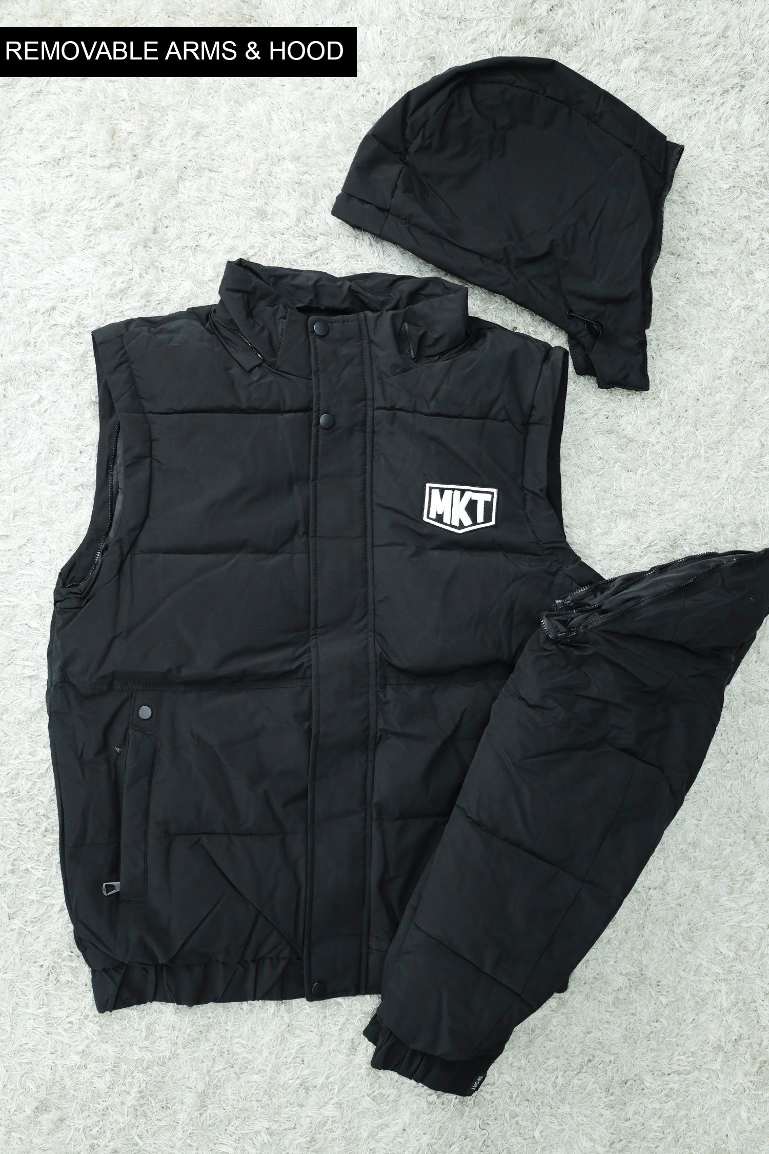 Mkt Removable Sleeves Imported Puffer Jacket