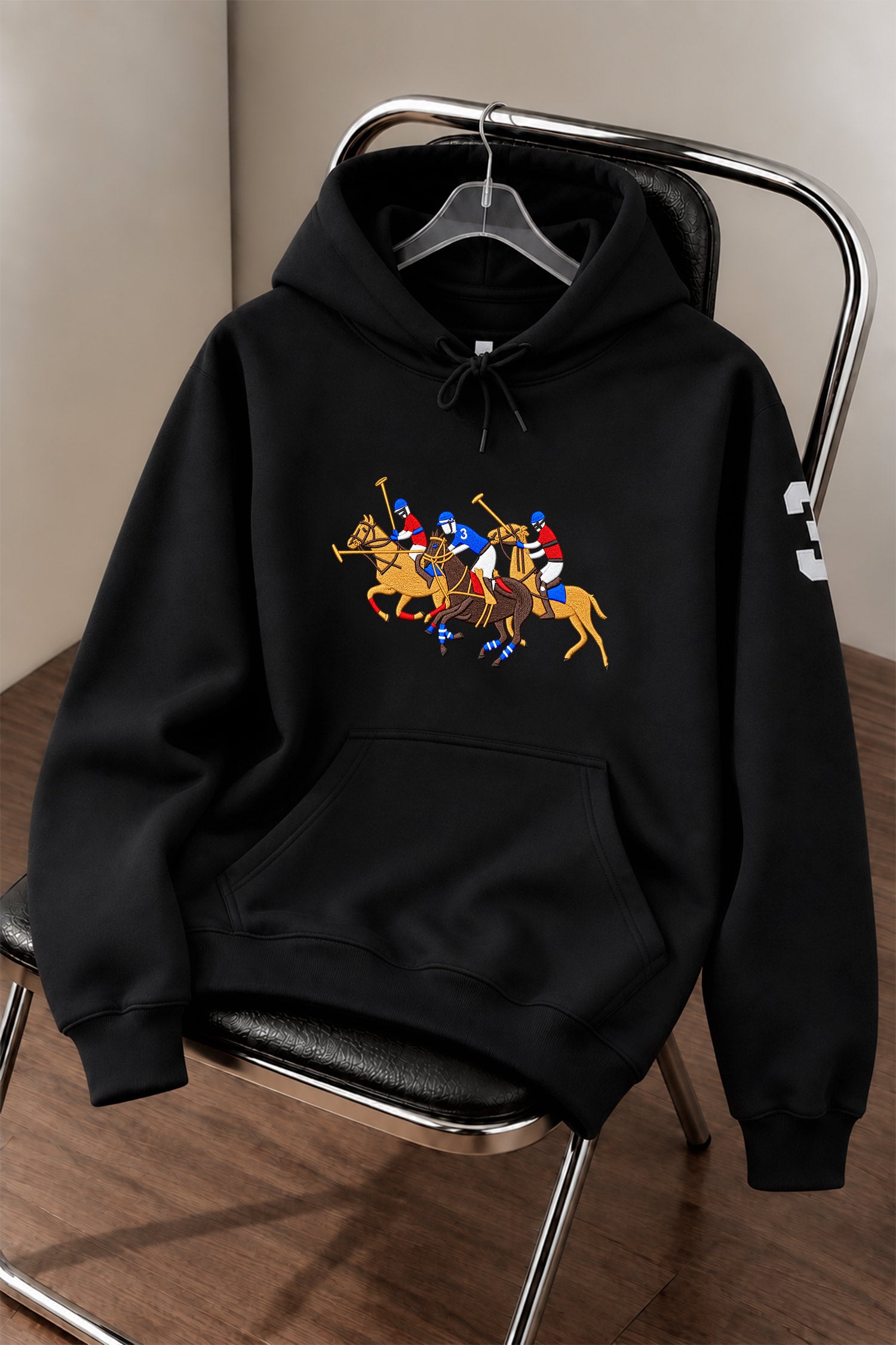 Polo Raph Luren Triple-Pony Men's Hoodie In Black