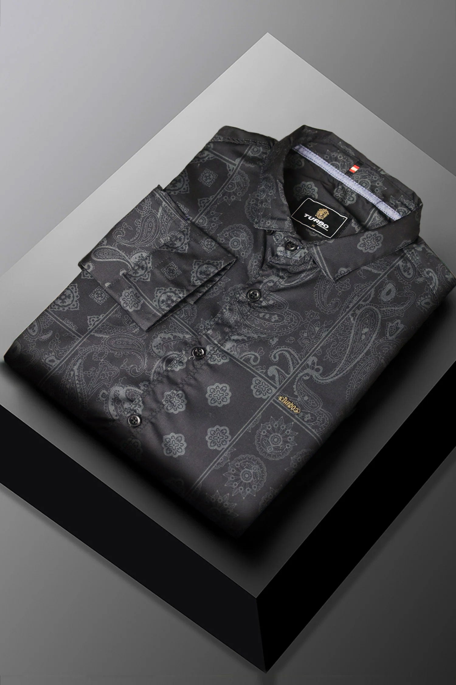 Turbo Splash Printed Long Sleeve Cotton Casual Shirt