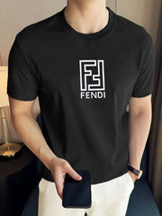 Fndi Labyrinth Monogram Classic Crew Neck Tee