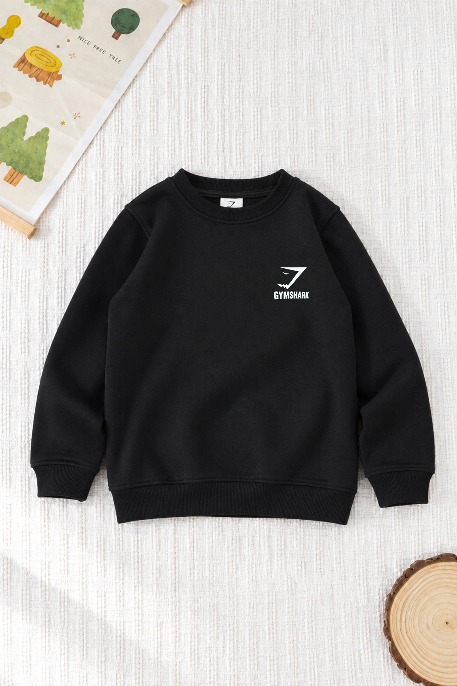 Gym Shrk Legacy Round Neck Kid's Sweatshirt In Black
