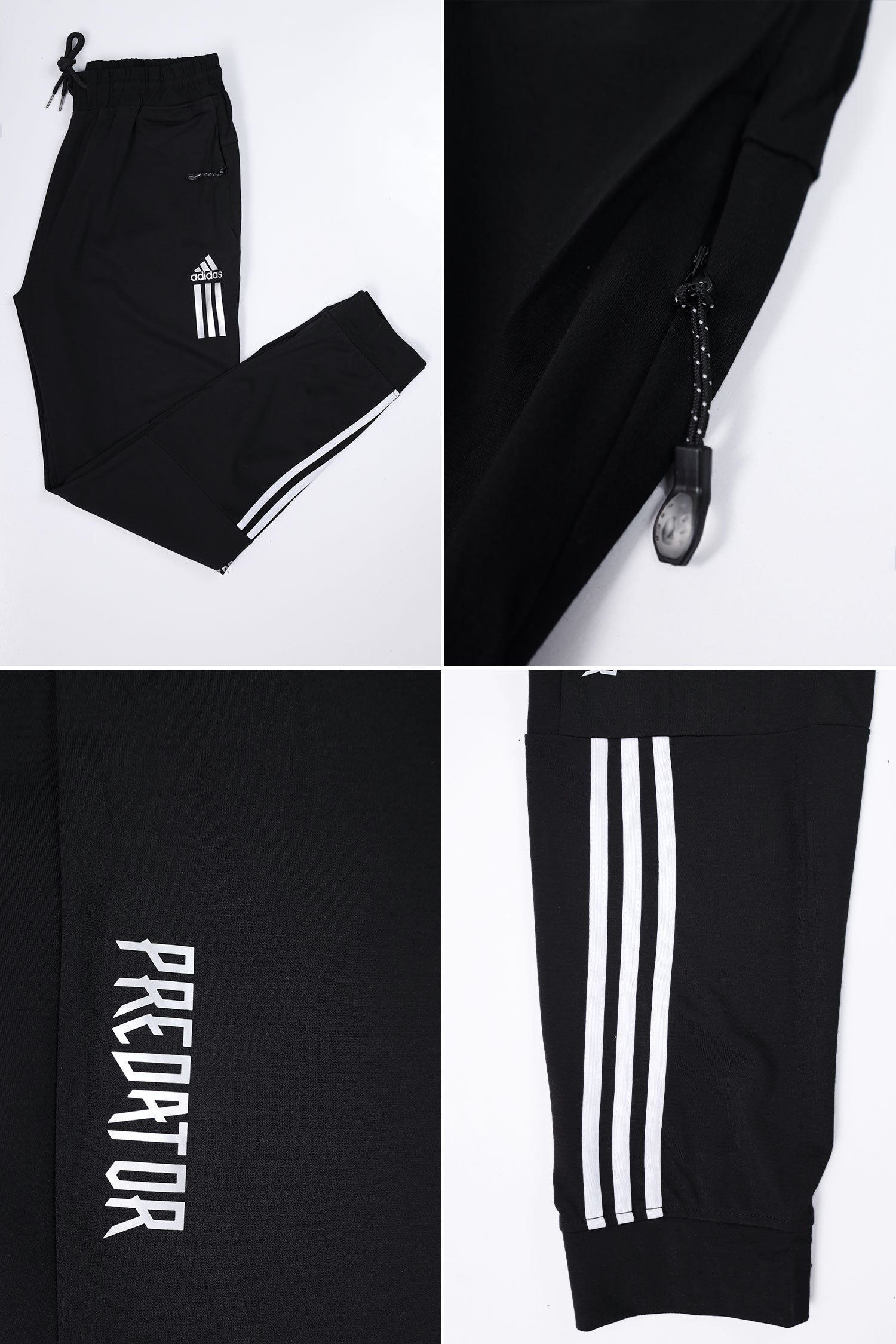 Adds 3 Stripes Line Decent Interlock Sportswear Trouser In Black