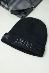 Amri Cashmere Wool Beanie Cap In Black