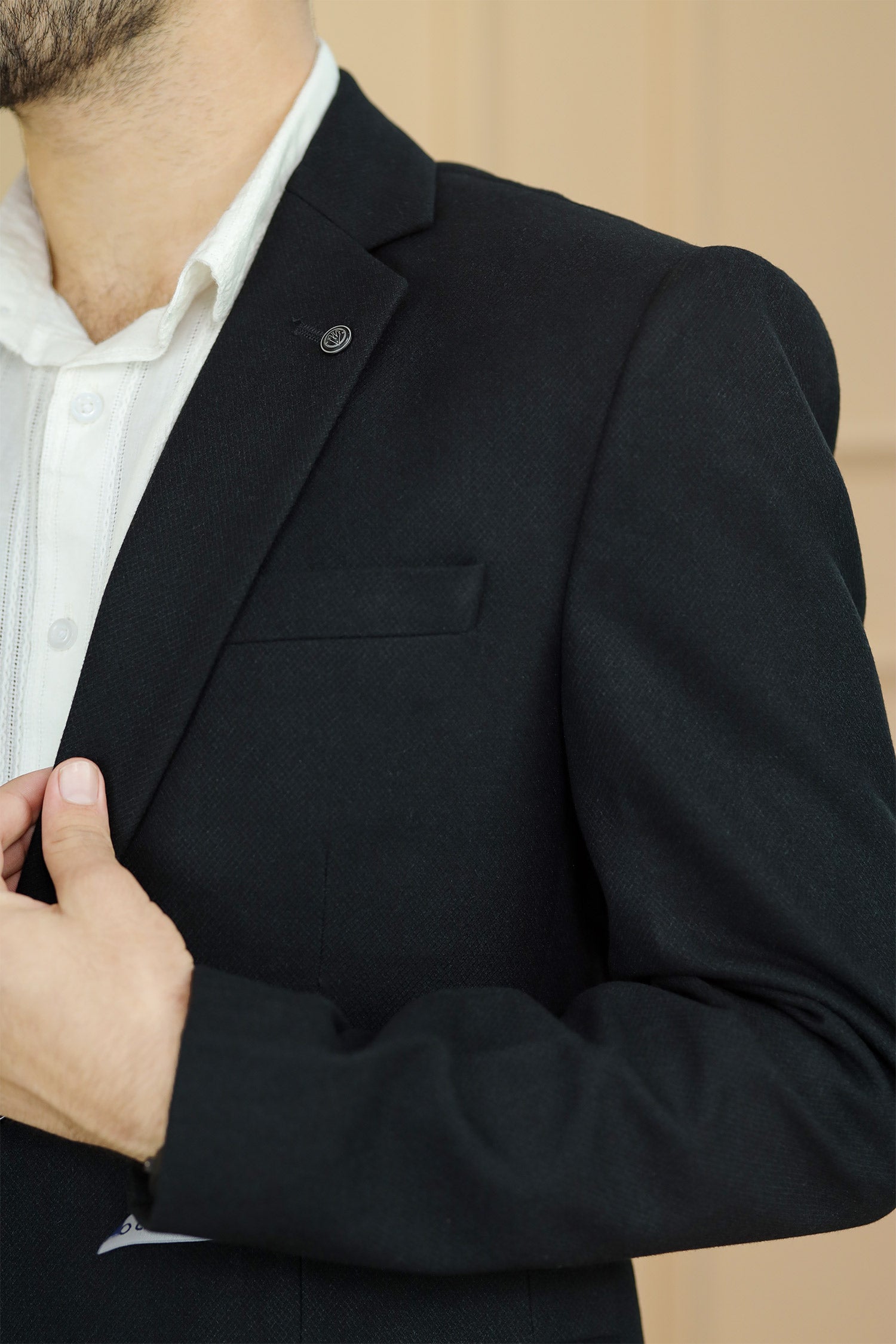 Classic Rich Self Pattern Men Blazer