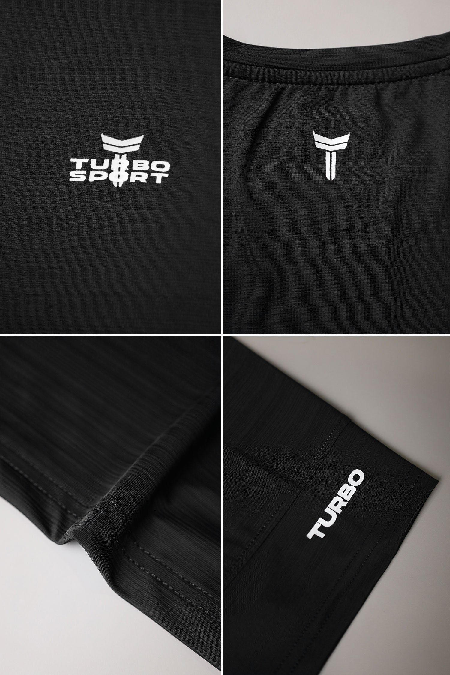 Turbo Sport Shoulder Striped Breathable Dry-Fit Tee