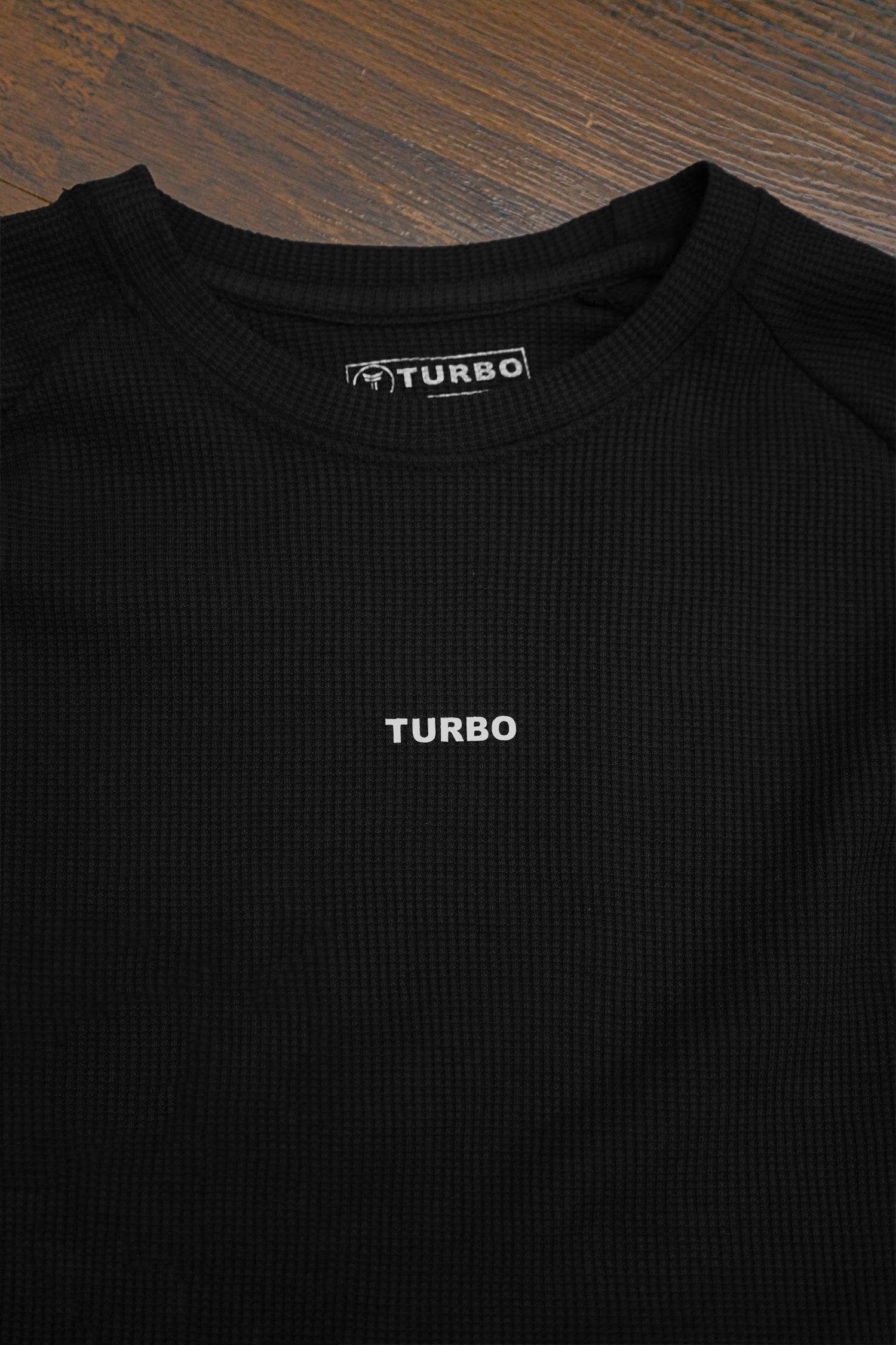 Turbo Waffle Texture Round Neck Thermal Cotton Men's Sweatshirt