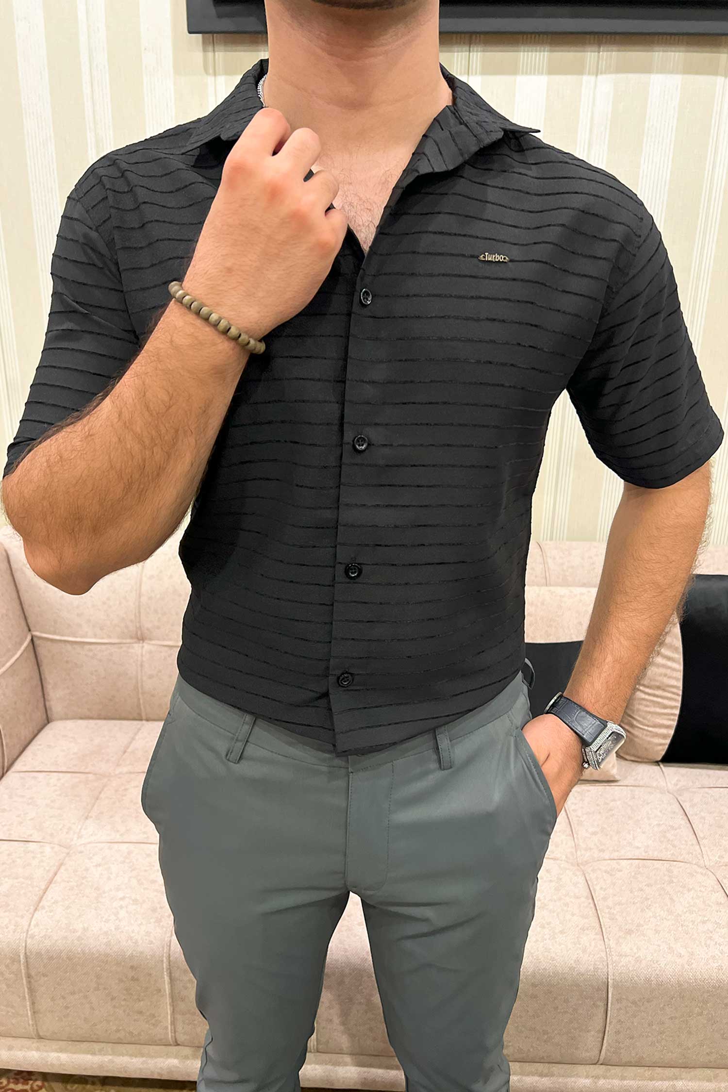 Turbo Snitch Striped Casual Shirt