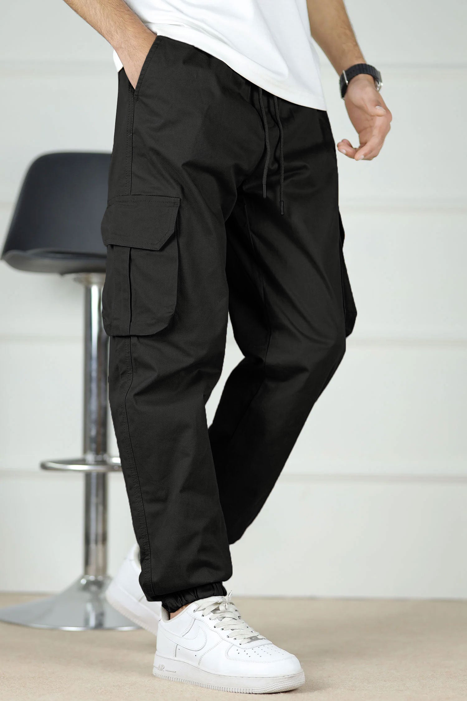 Turbo DrawString Pockets Cotton Loose Bottom Trouser